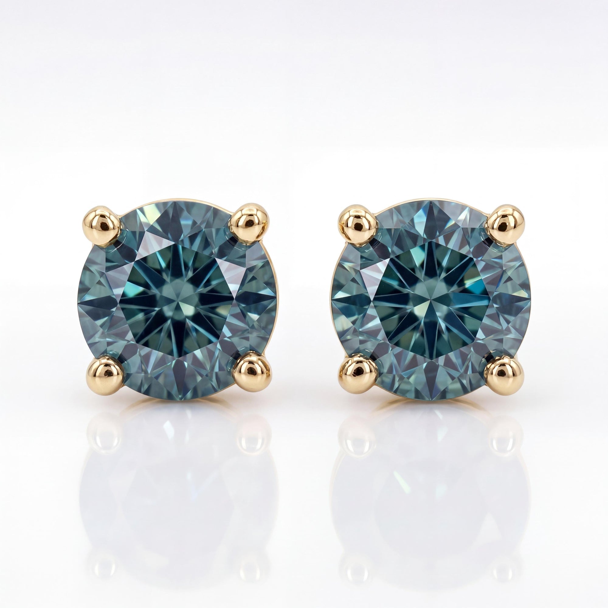 Natural Montana sapphire earrings 3.5mm blue gemstone studs in solid gold minimalist design