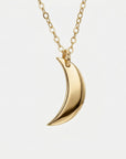 14k solid gold crescent moon pendant necklace, dainty celestial gold necklace for everyday wear, minimalist handmade jewelry gift for her