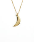 14k Solid Gold Crescent Moon Necklace, Celestial Gold Pendant Necklace, Minimal Moon Jewelry Gift for Her - Melt'm Jewelry