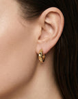Geometric Textured Gold Huggies 14k Solid Gold - Melt'm Jewelry