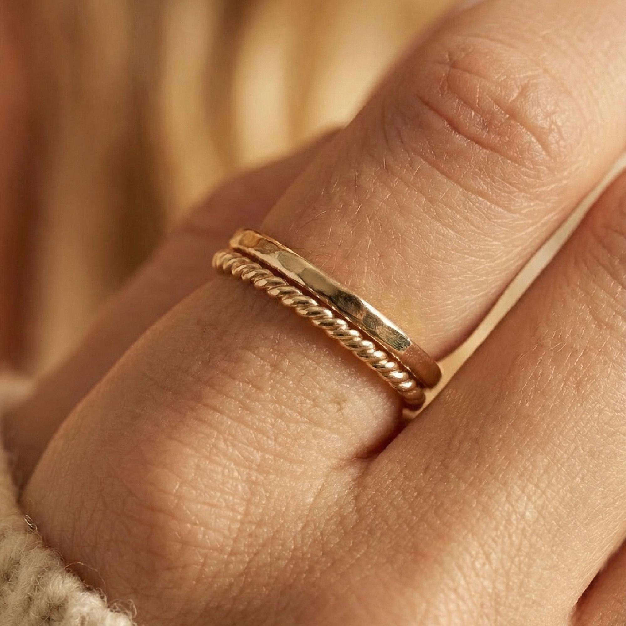 14k Solid Gold Twist Ring