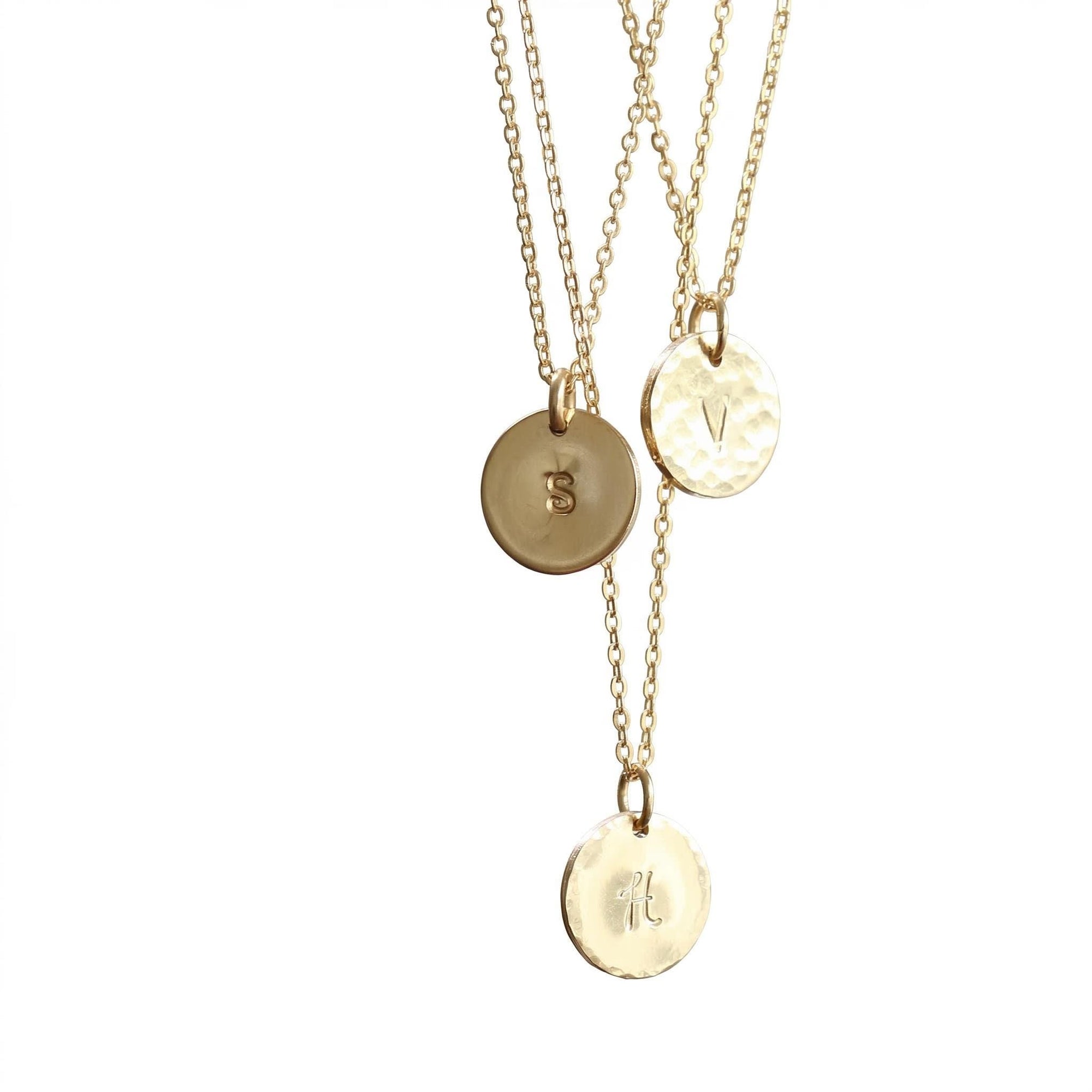 Initial Necklace Gold Filled or Sterling Silver, Personalized Jewelry - Melt'm Jewelry