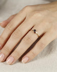 Dainty Cluster Gemstone Promise Ring with Alexandrite, Opal, Ruby - Melt'm Jewelry