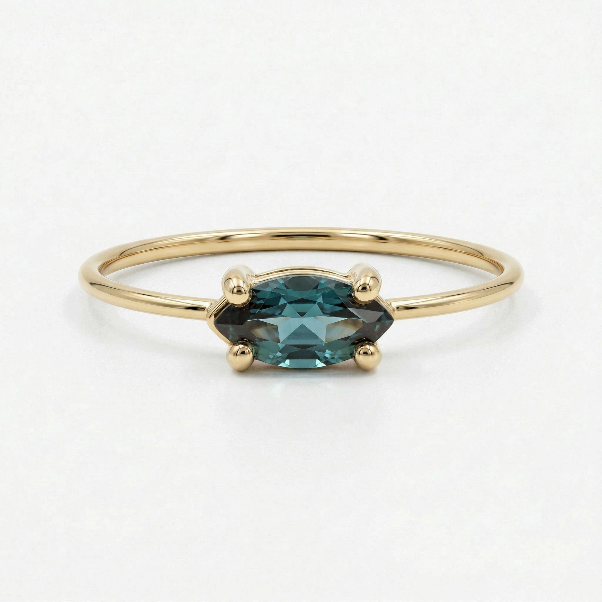 14k Gold East West Alexandrite Ring - Melt'm Jewelry