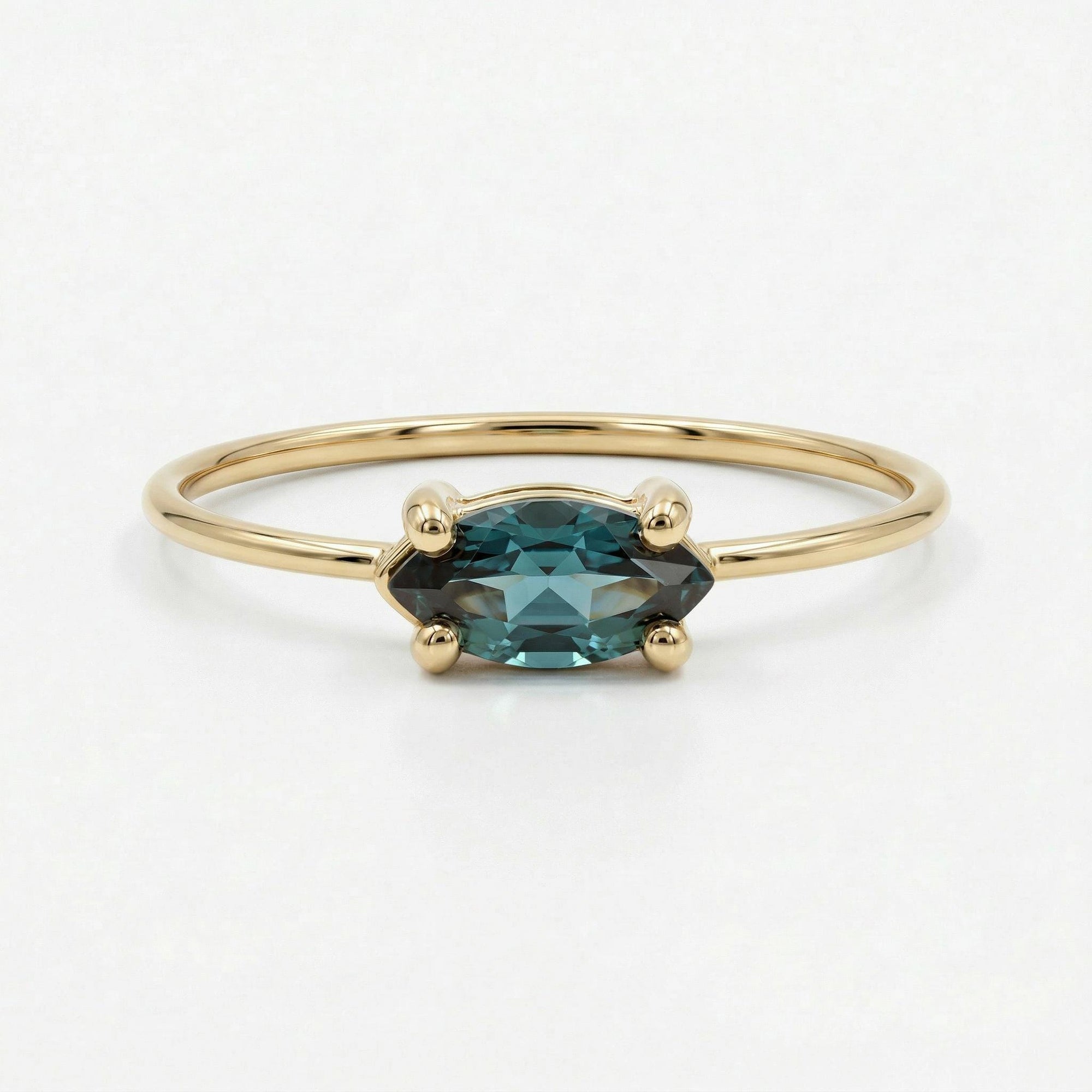 14k Gold East West Alexandrite Ring - Melt'm Jewelry