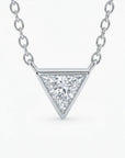 Triangle Moissanite Necklace in 14k Solid White Gold