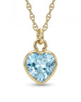 Heart White Topaz Charm or Necklace 14k Solid Gold