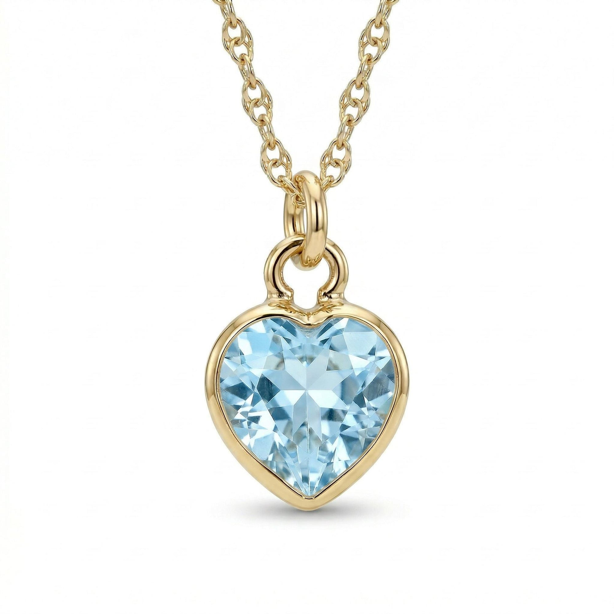 Heart White Topaz Charm or Necklace 14k Solid Gold - Melt'm Jewelry