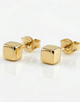 Cube Stud Earrings in 14k Gold - Melt'm Jewelry