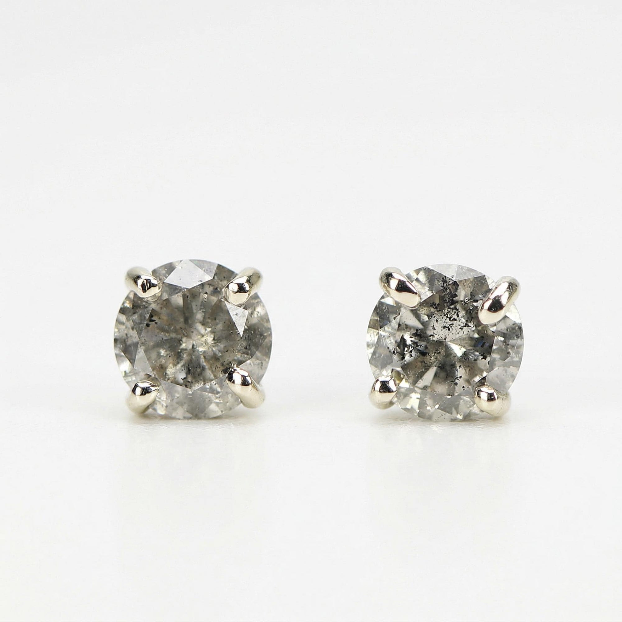Grey Diamond Earrings 14k Gold - Melt'm Jewelry