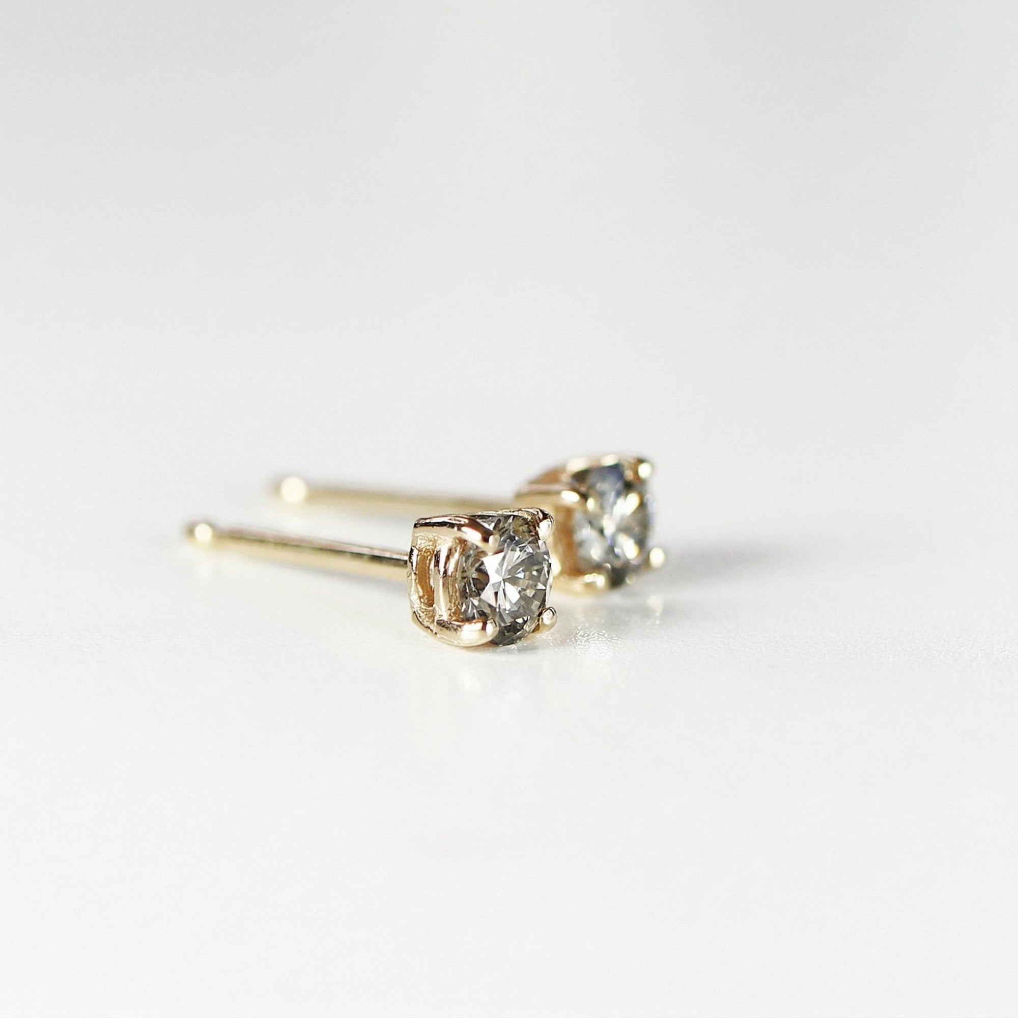 Grey Diamond Earrings 14k Gold