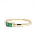 Minimalist Baguette Emerald Ring 14k Gold