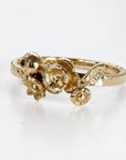 14k Gold Floral Leaf Ring – Nature Inspired Art Nouveau Bouquet Ring