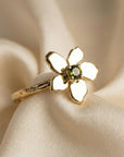 Handmade Floral Gemstone Rings in 14k Solid Gold