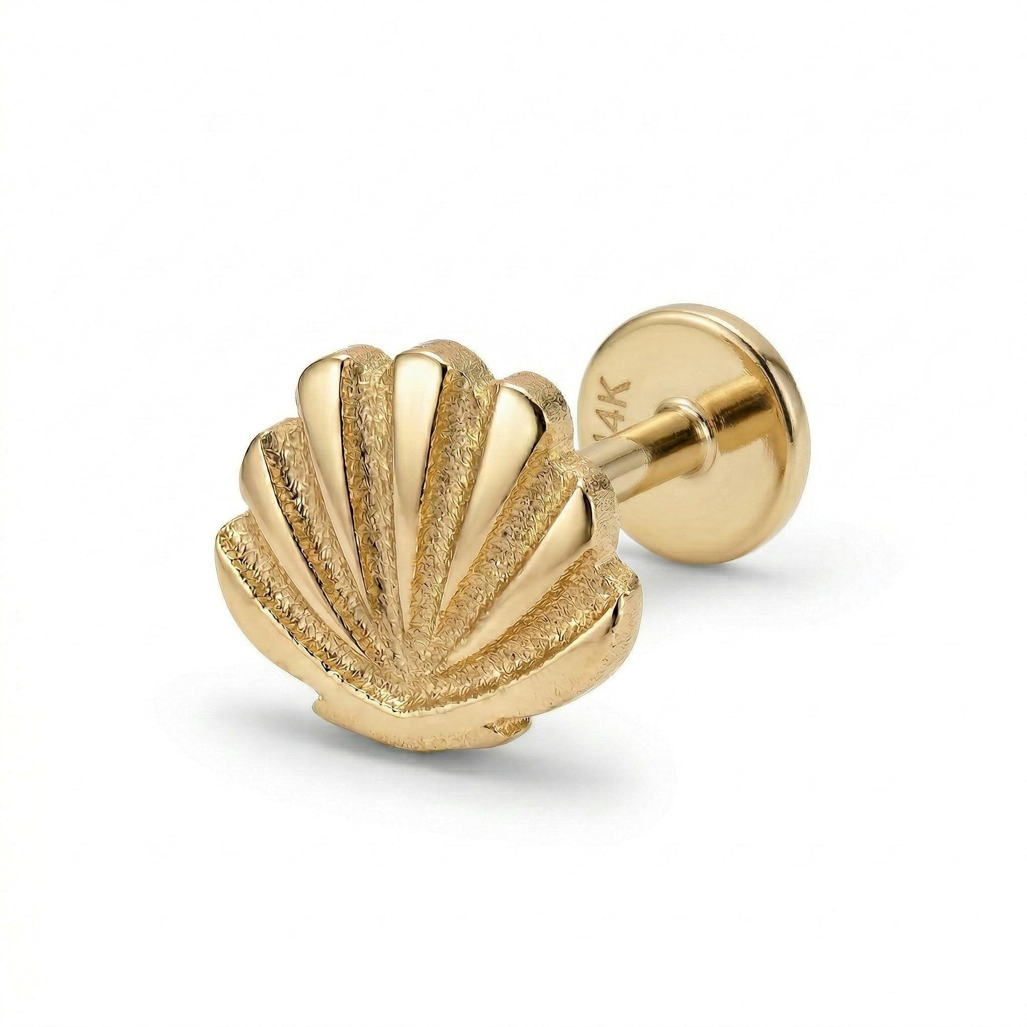 Mini Seashell Stud Earrings 14k Solid Gold - Melt'm Jewelry