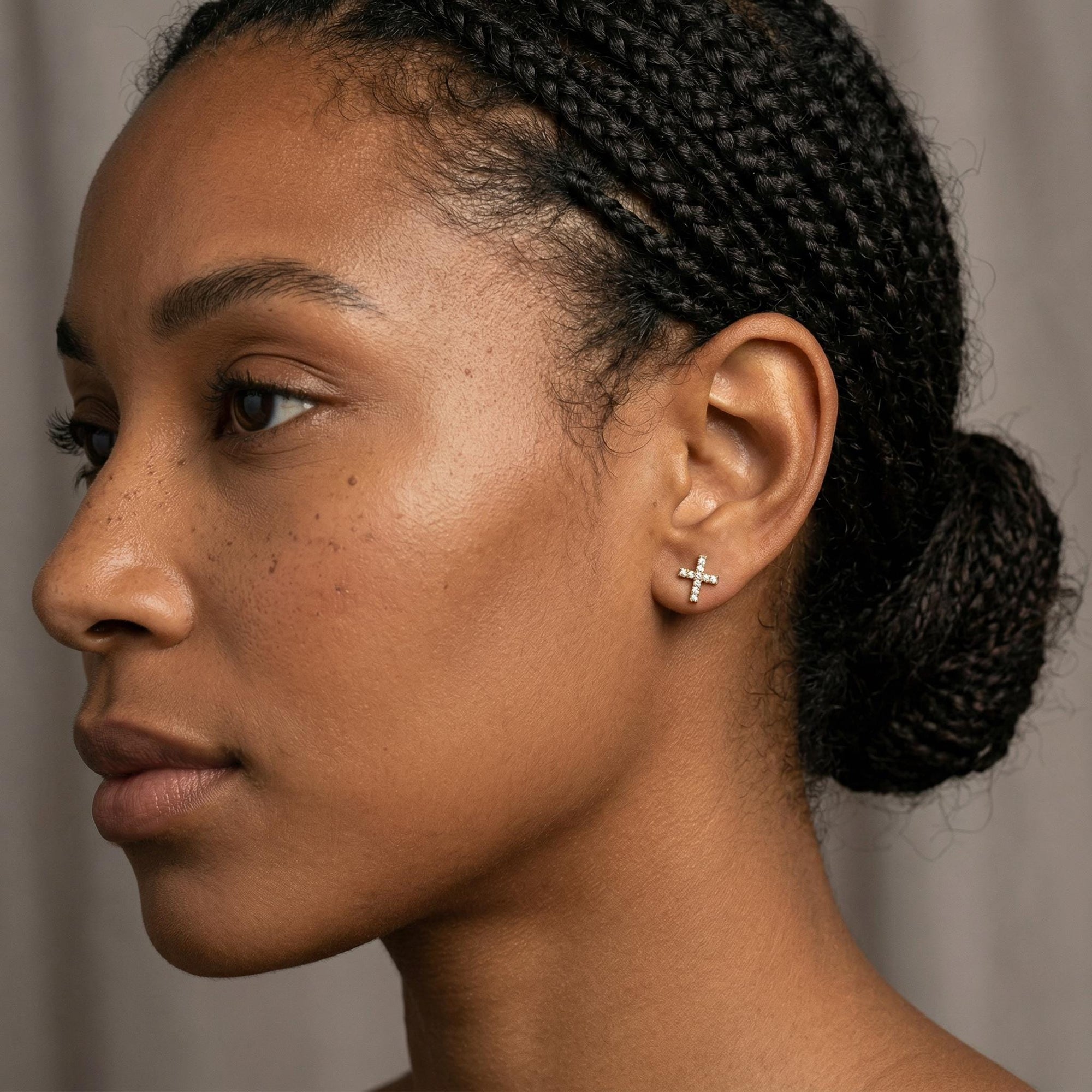Diamond X Stud Earrings in 14k Yellow Gold - Melt'm Jewelry