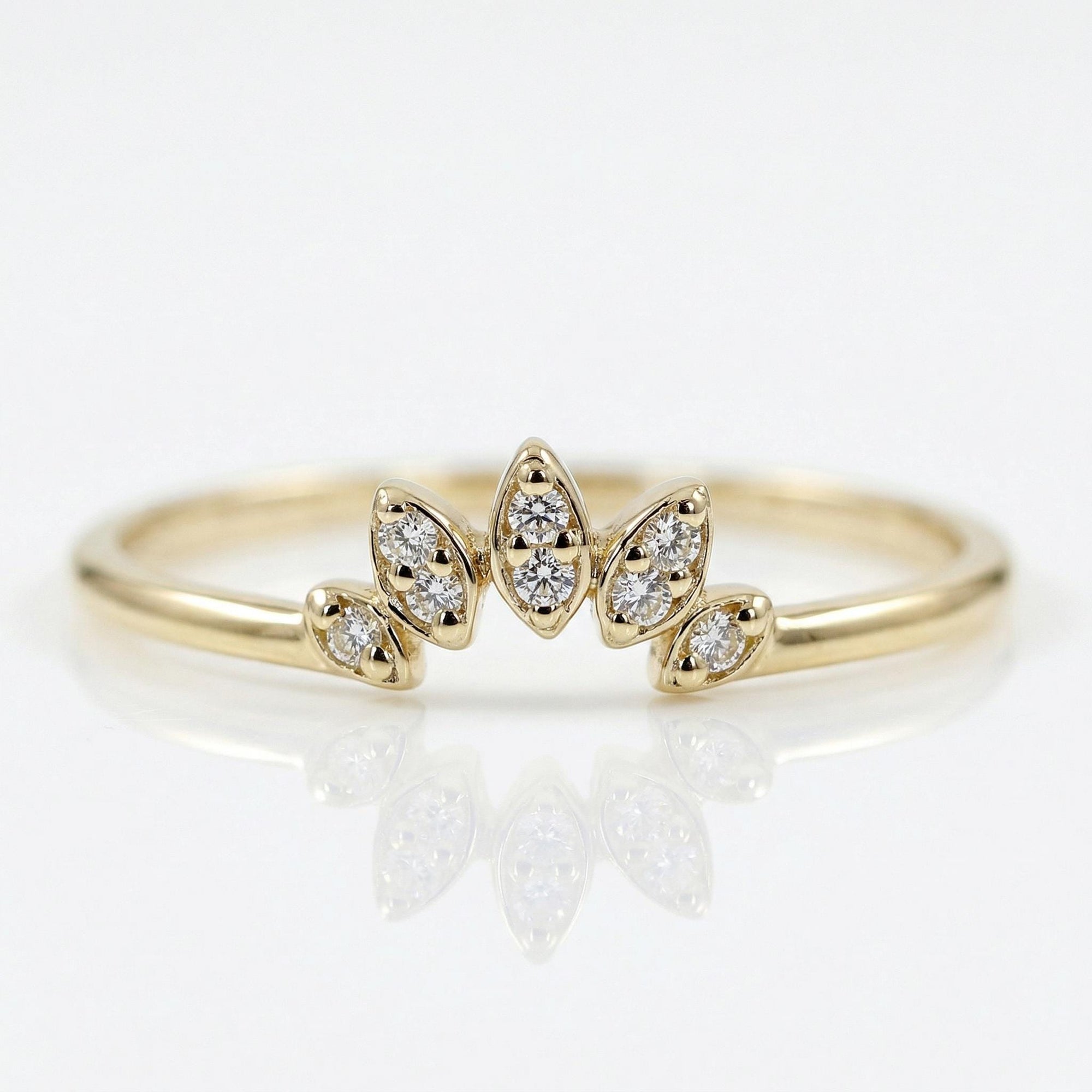 Diamond Curve Band Ring - Melt'm Jewelry
