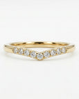 Pave Setting Diamonds Curved Wedding Band - Melt'm Jewelry