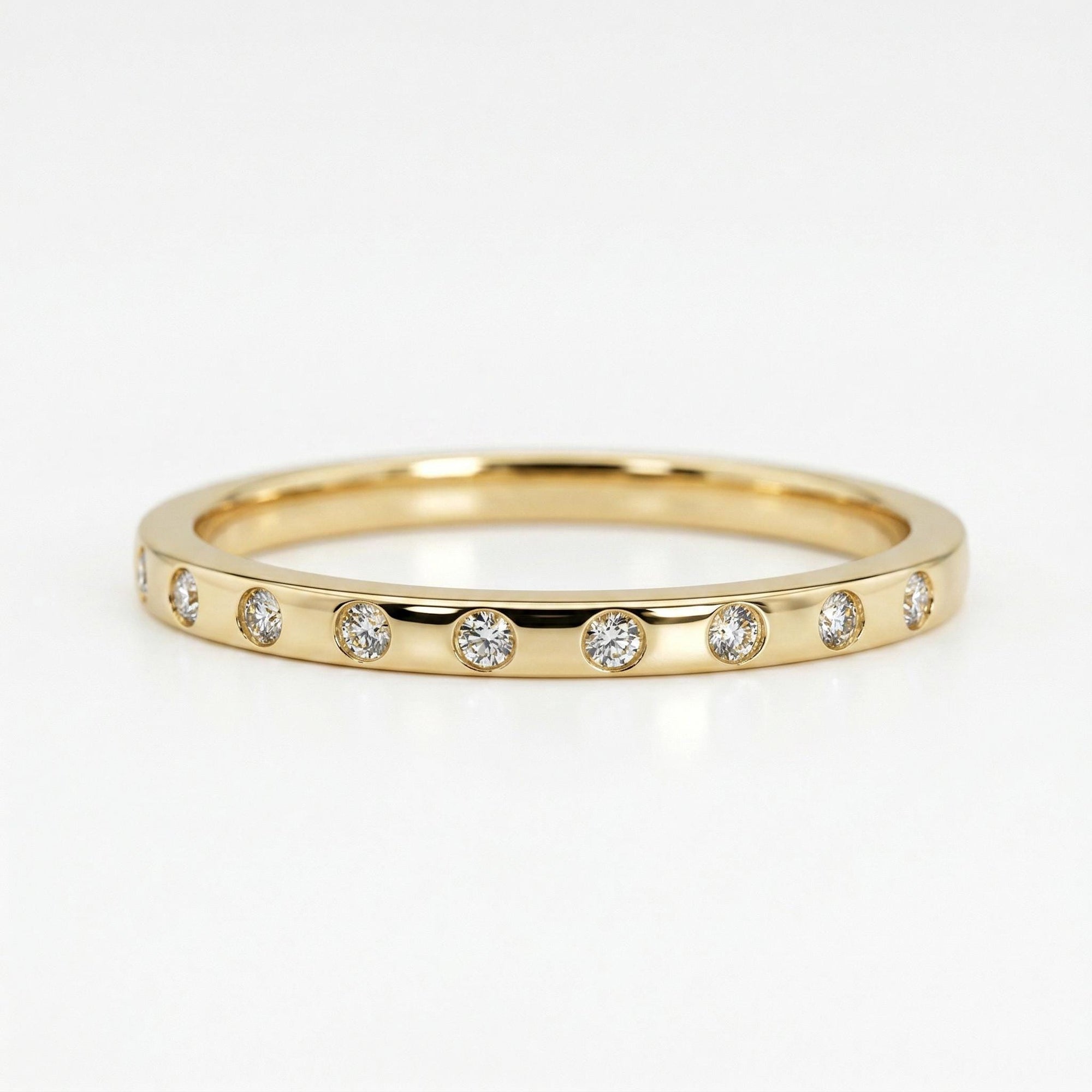 Flush Set Diamond Wedding Band - Melt'm Jewelry