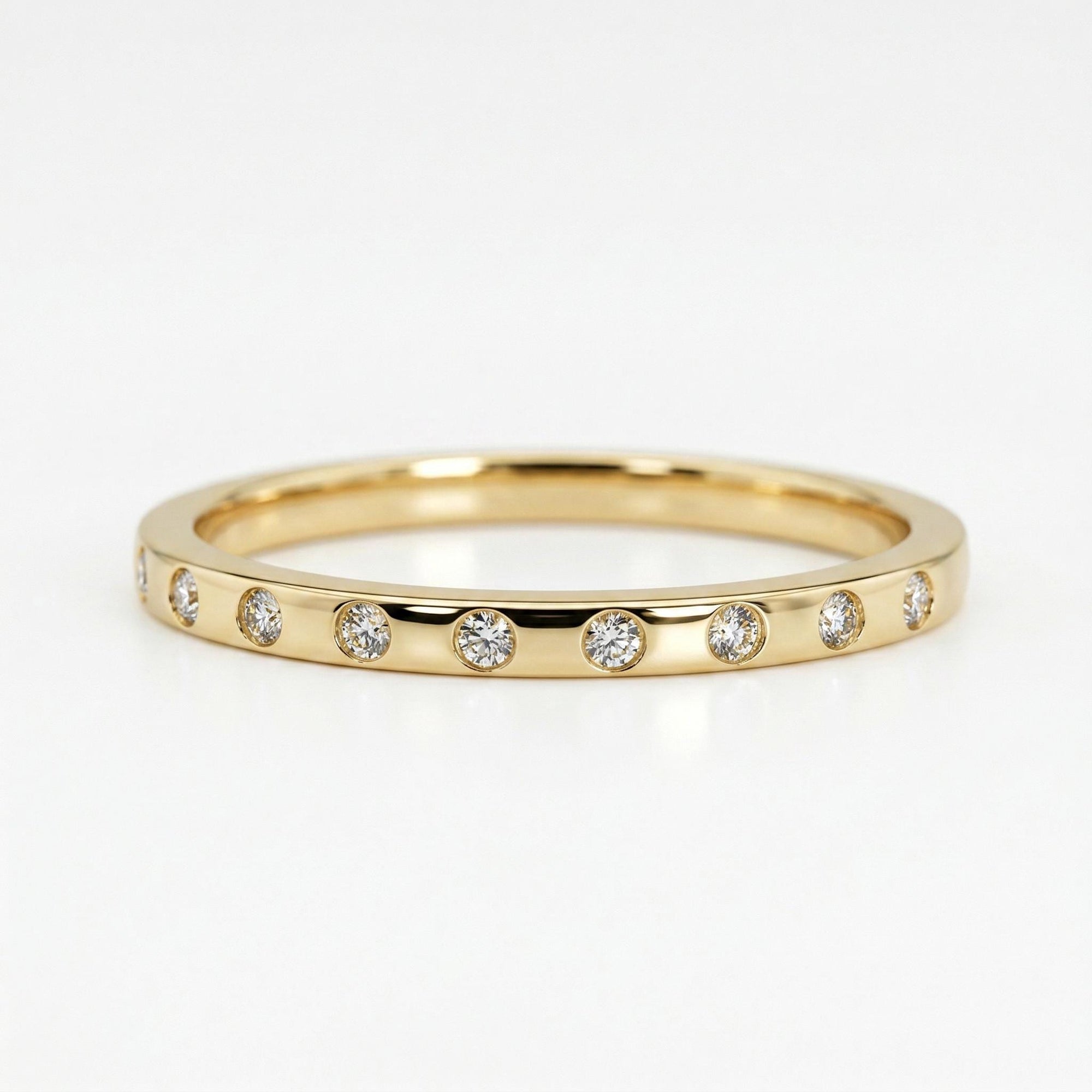 Flush Set Diamond Wedding Band - Melt'm Jewelry
