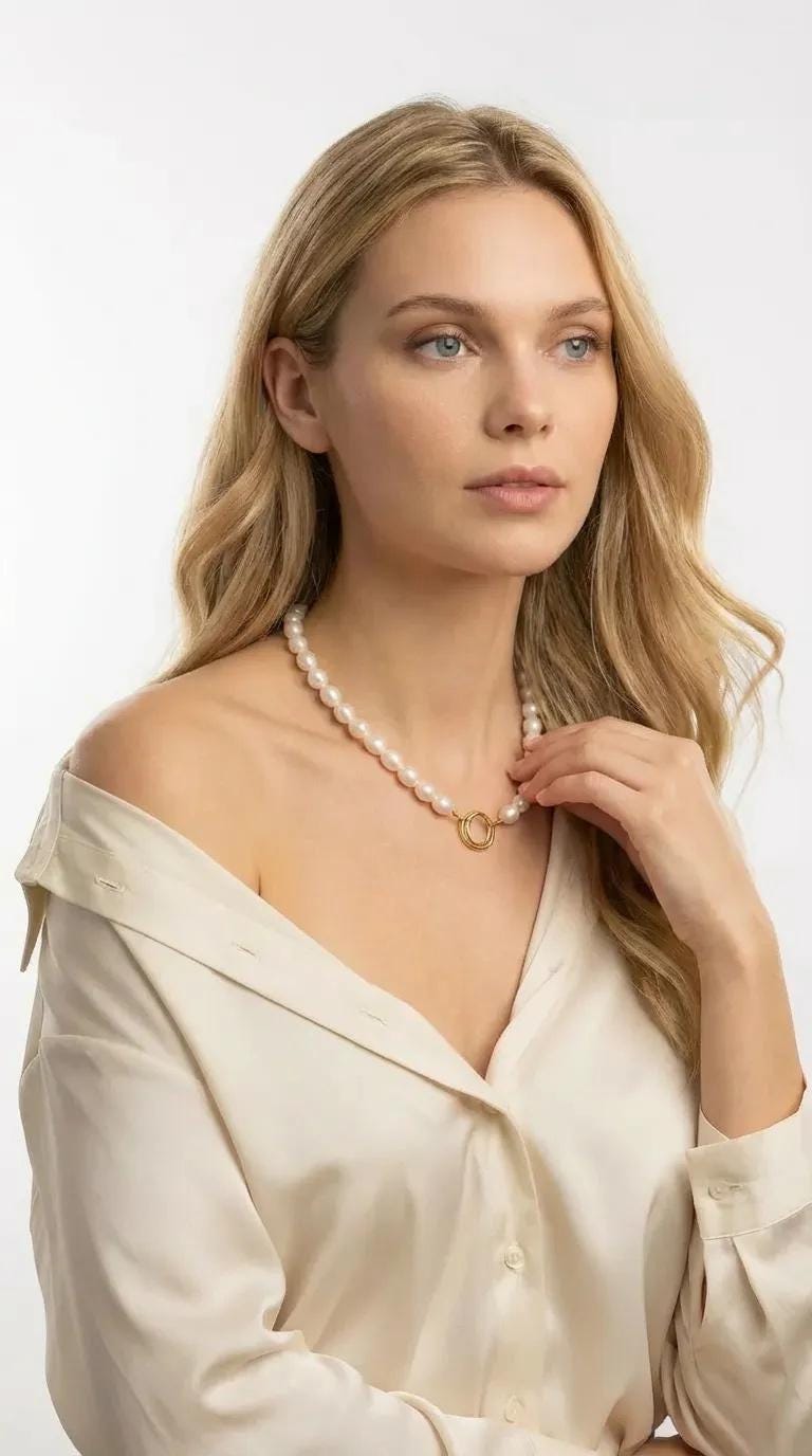 Freshwater Pearl Toggle Necklace 10–12mm, Hammered Gold Filled Clasp - Melt'm Jewelry