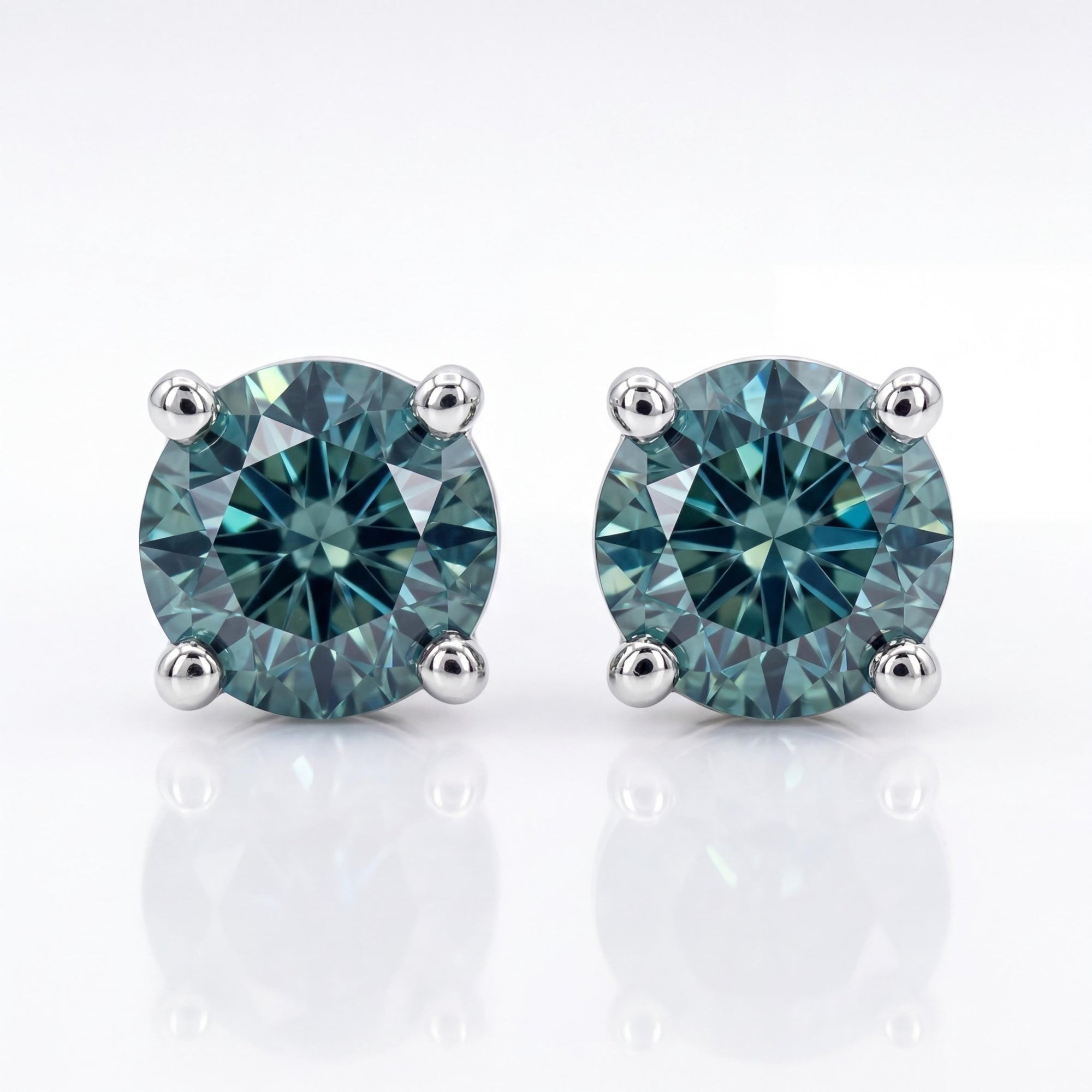 Teal Green Montana Sapphire Stud Earrings in 14k Gold - Melt'm Jewelry