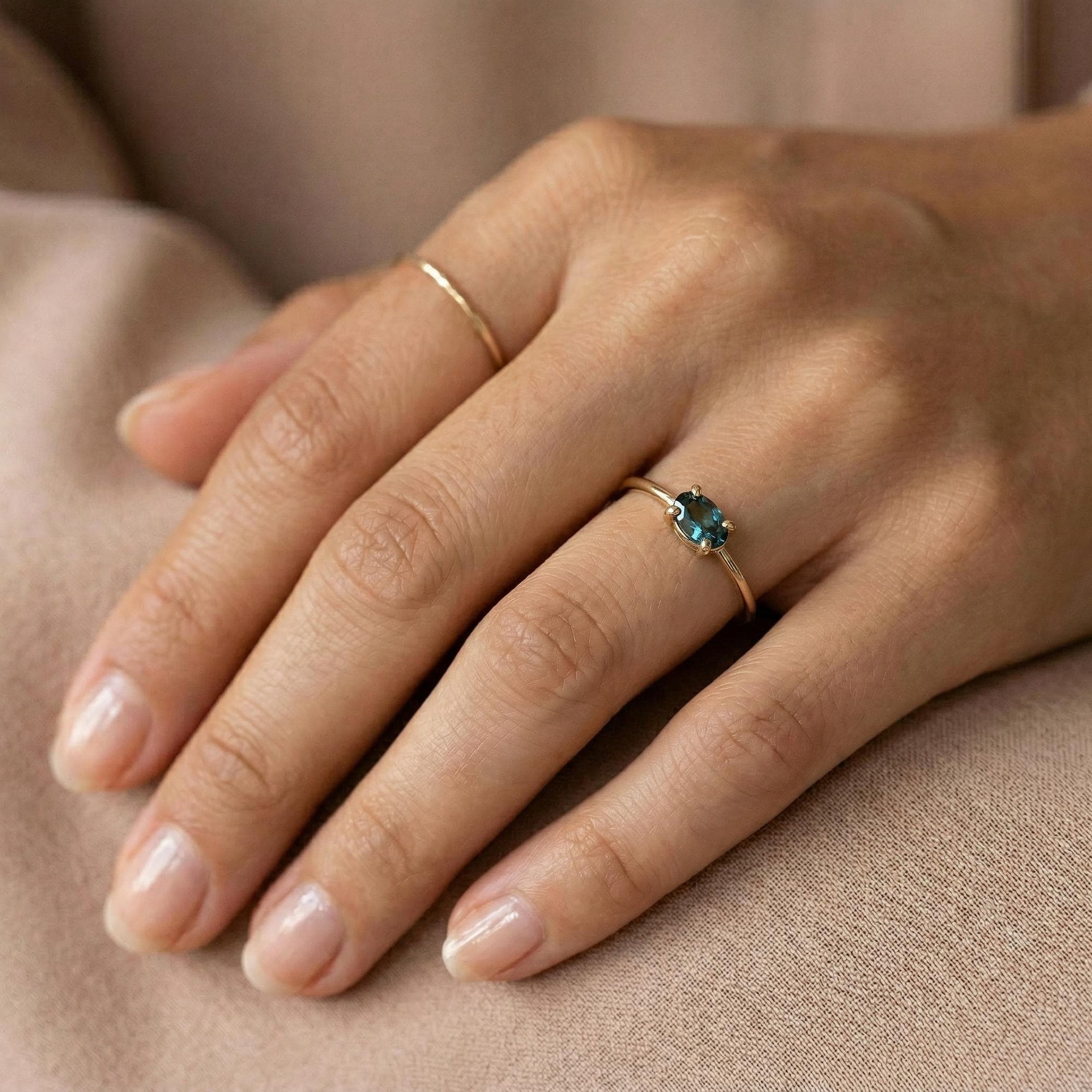 14k Gold East West Alexandrite Ring - Melt'm Jewelry