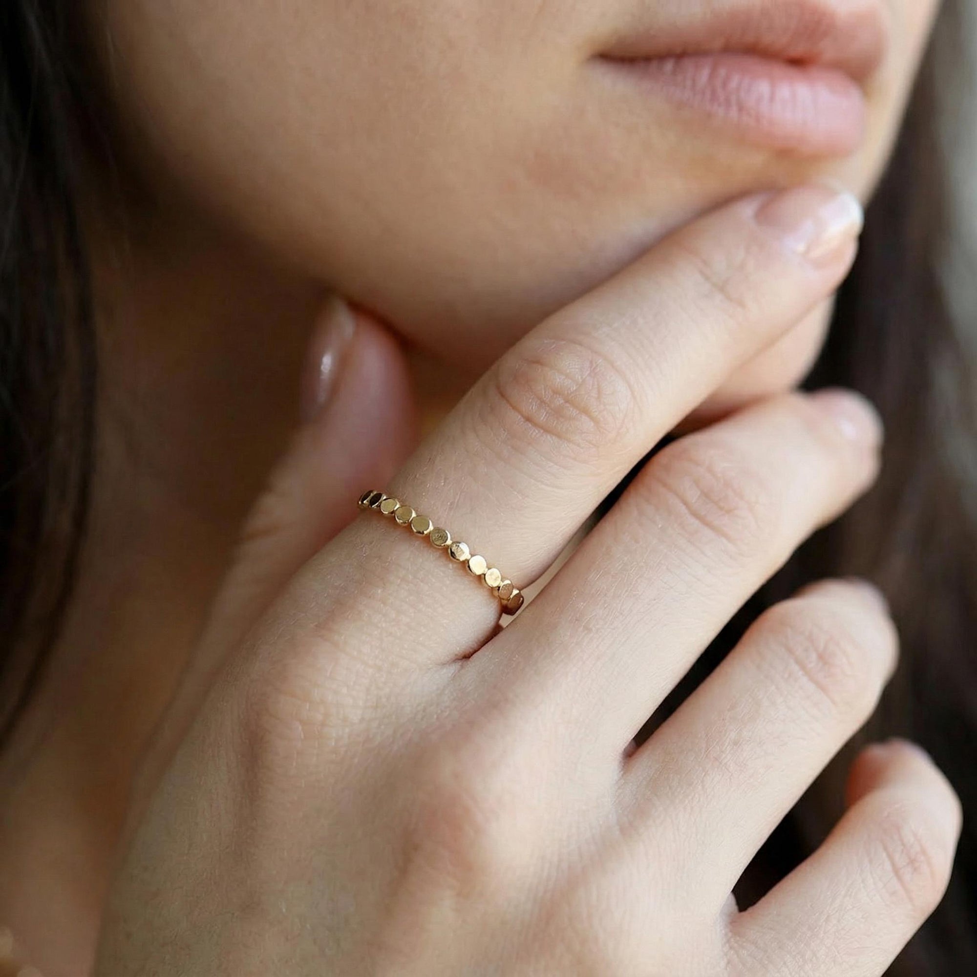 minimalist gold stacking ring thin gold filled midi ring