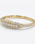 14k gold micro pave signet ring cubic zirconia stacking ring