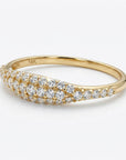 14k Gold Micro Pave Signet Ring, CZ Stacking Ring - Melt'm Jewelry