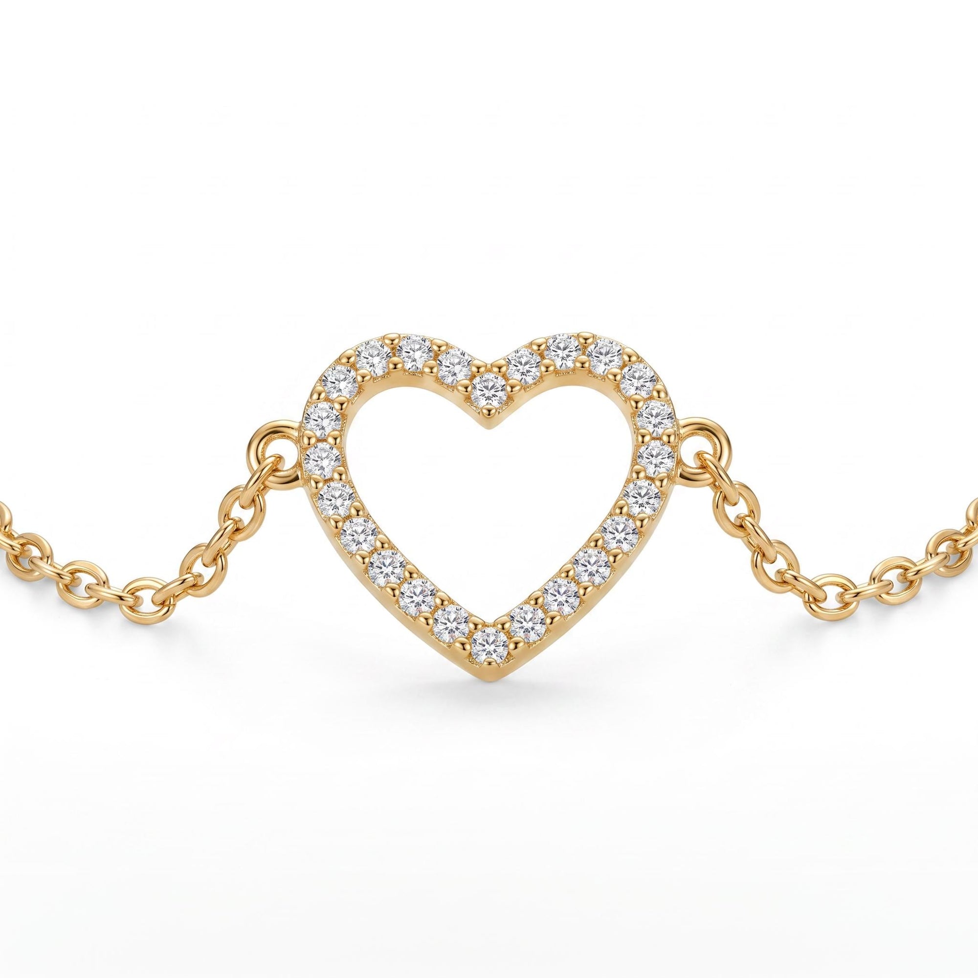 Diamond Heart Bracelet in 14k Gold