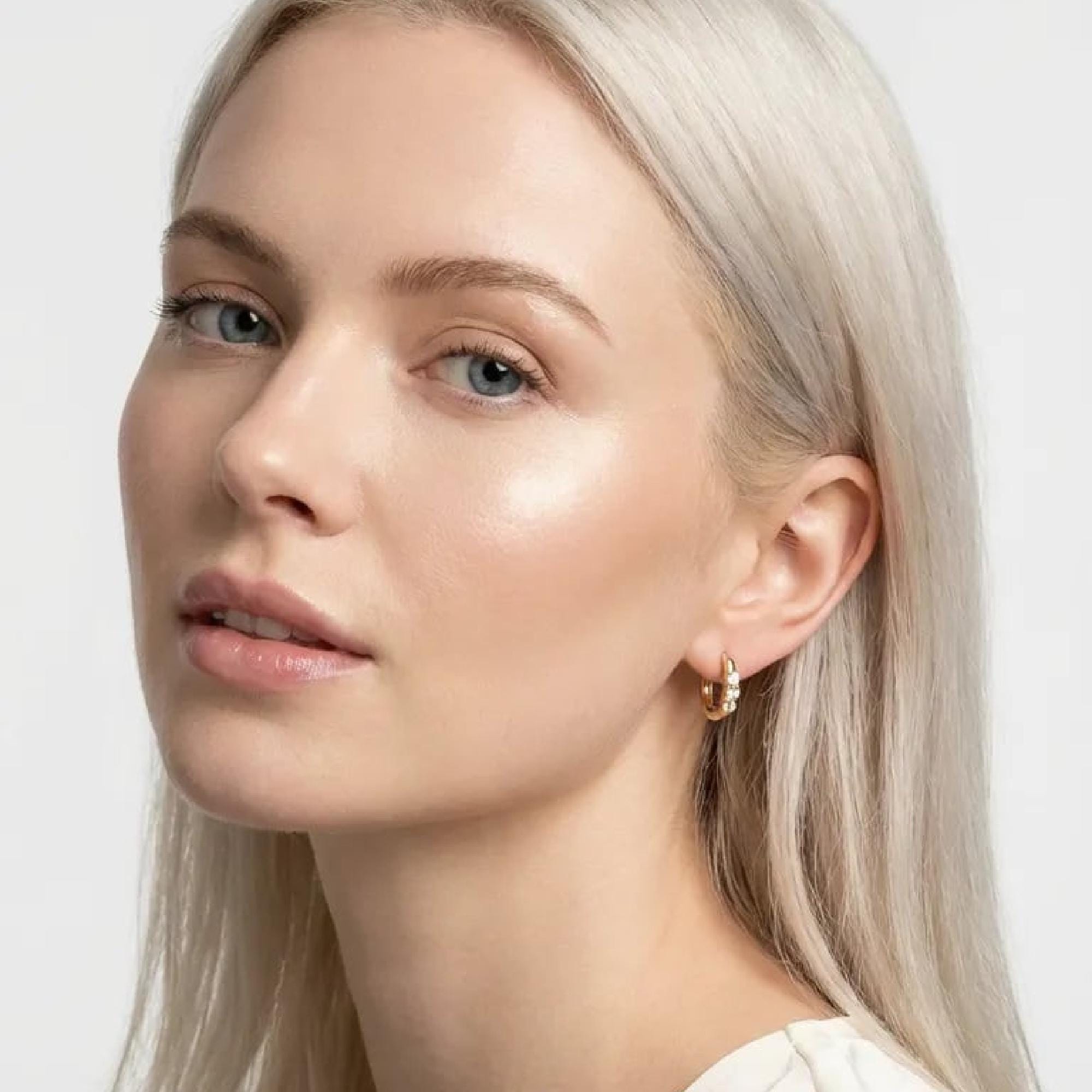 Lab Grown Diamond Huggie Hoop Earrings 14k Gold, 2mm Diamond Trio Hoops - Melt'm Jewelry