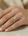 Asscher Cut Moissanite Ring 14k Gold, Solitaire Moissanite Engagement Ring - Melt'm Jewelry