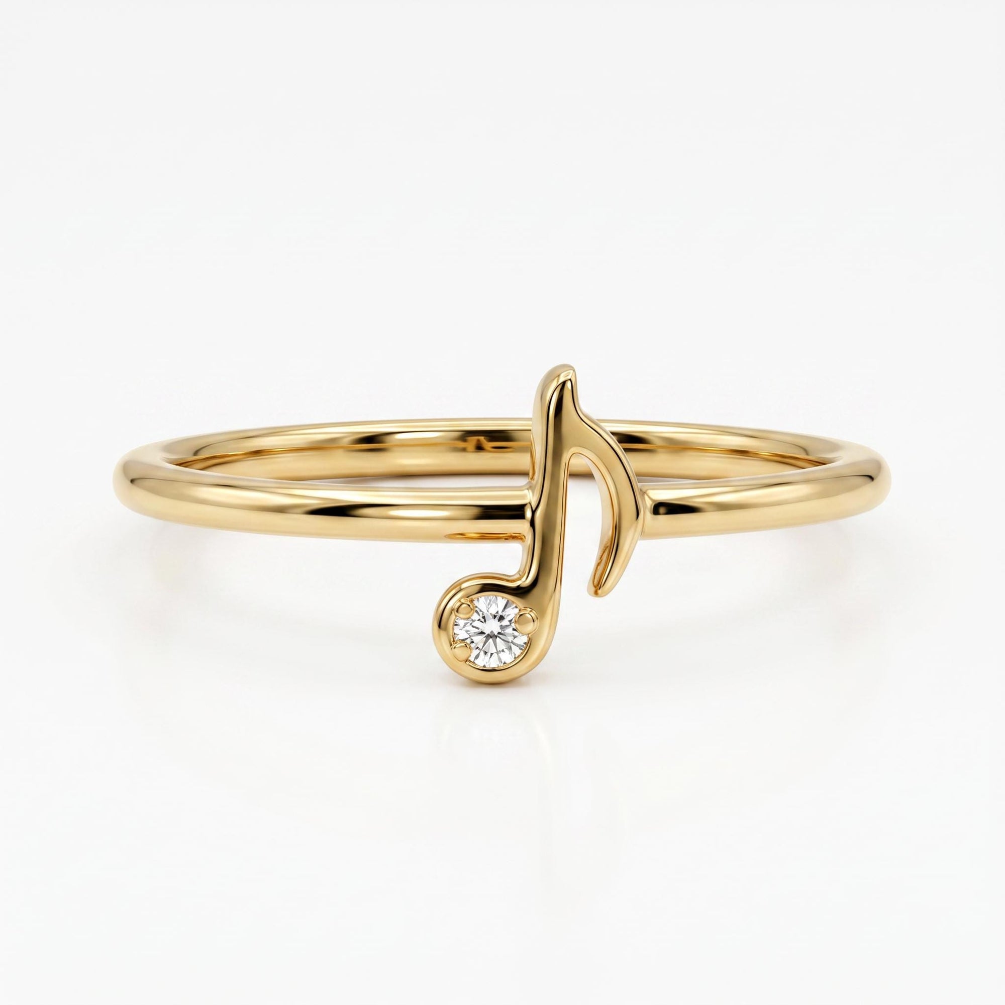 Genuine Diamond Music Note Ring - Melt'm Jewelry