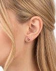 Pink Tourmaline & Green Tourmaline Earrings 14k Solid Gold
