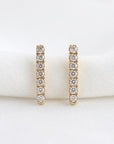 Diamond Bar Earrings in 14k Gold (SINGLE or PAIR) - Melt'm Jewelry
