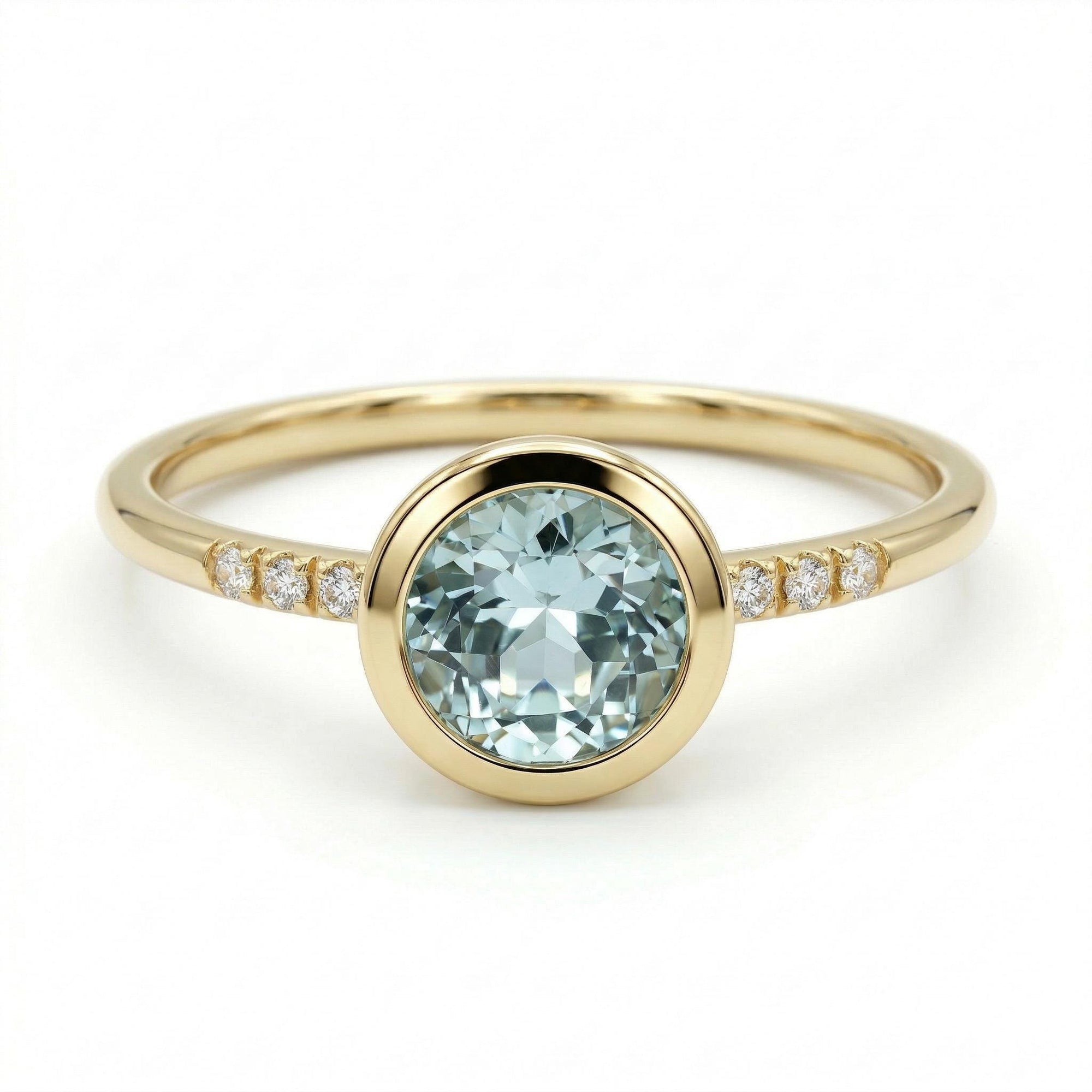 Aquamarine Engagement Ring in 14k Gold - Melt'm Jewelry
