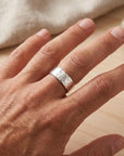 6mm Large Hammered Sterling Silver Band
