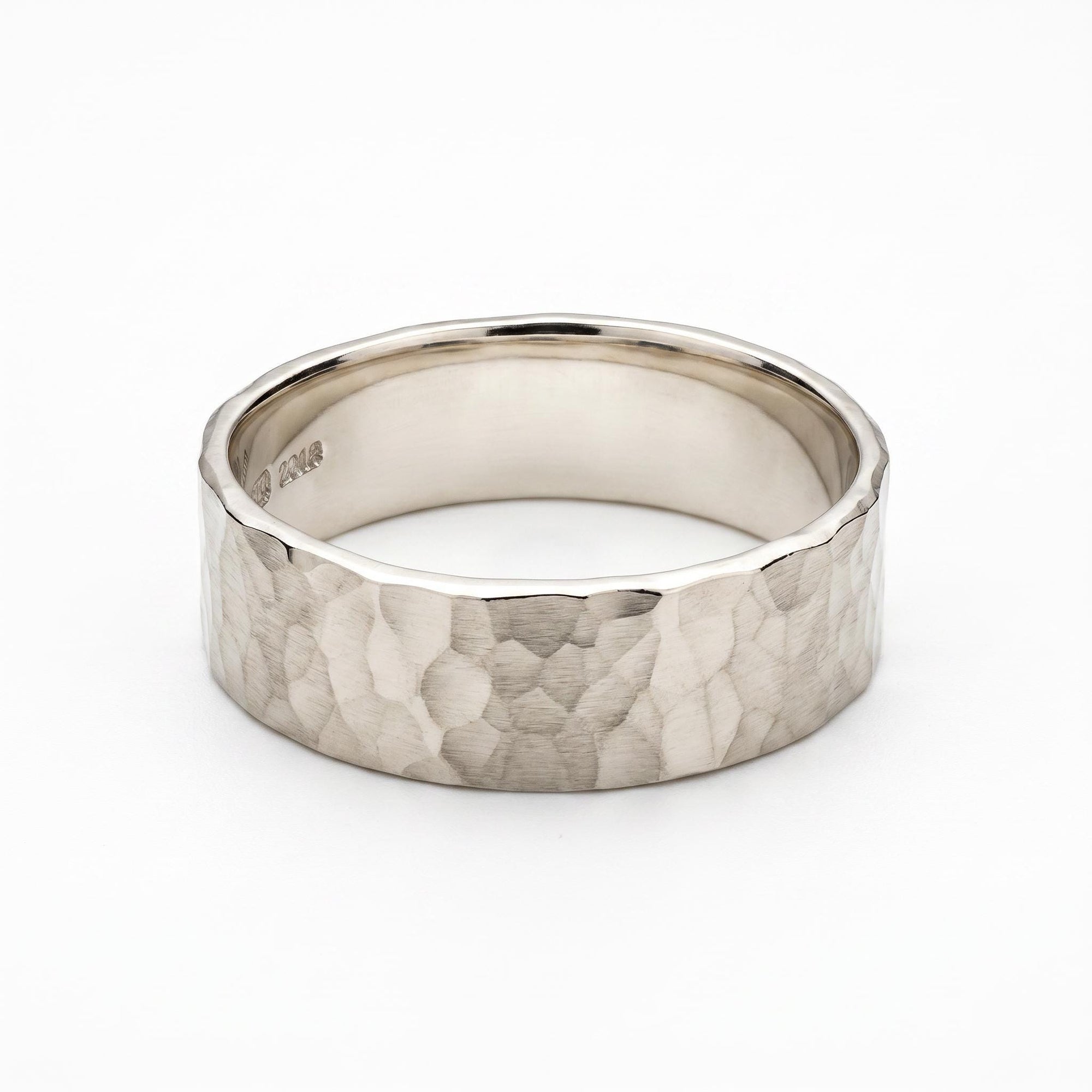 6mm Large Hammered Sterling Silver Band - Melt'm Jewelry
