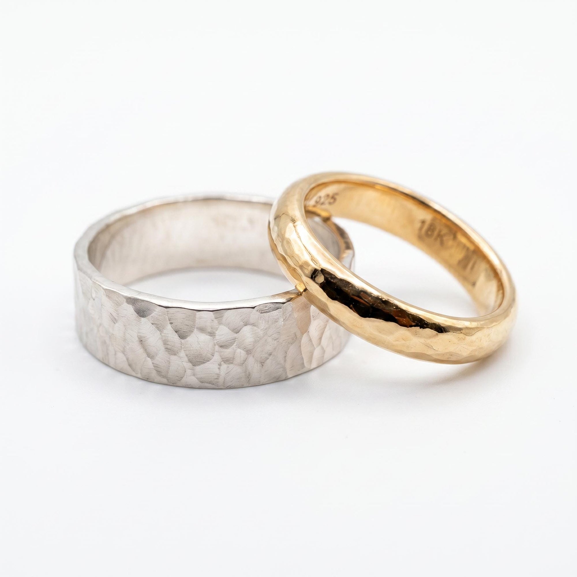 6mm Large Hammered Sterling Silver Band