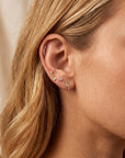 14k Solid Gold Arrow Flat Back Earring, Cz Arrow Jewelry - Melt'm Jewelry