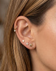 Palm Tree Flat Back Earrings 14k Solid Gold (7 mm) - SINGLE - Melt'm Jewelry