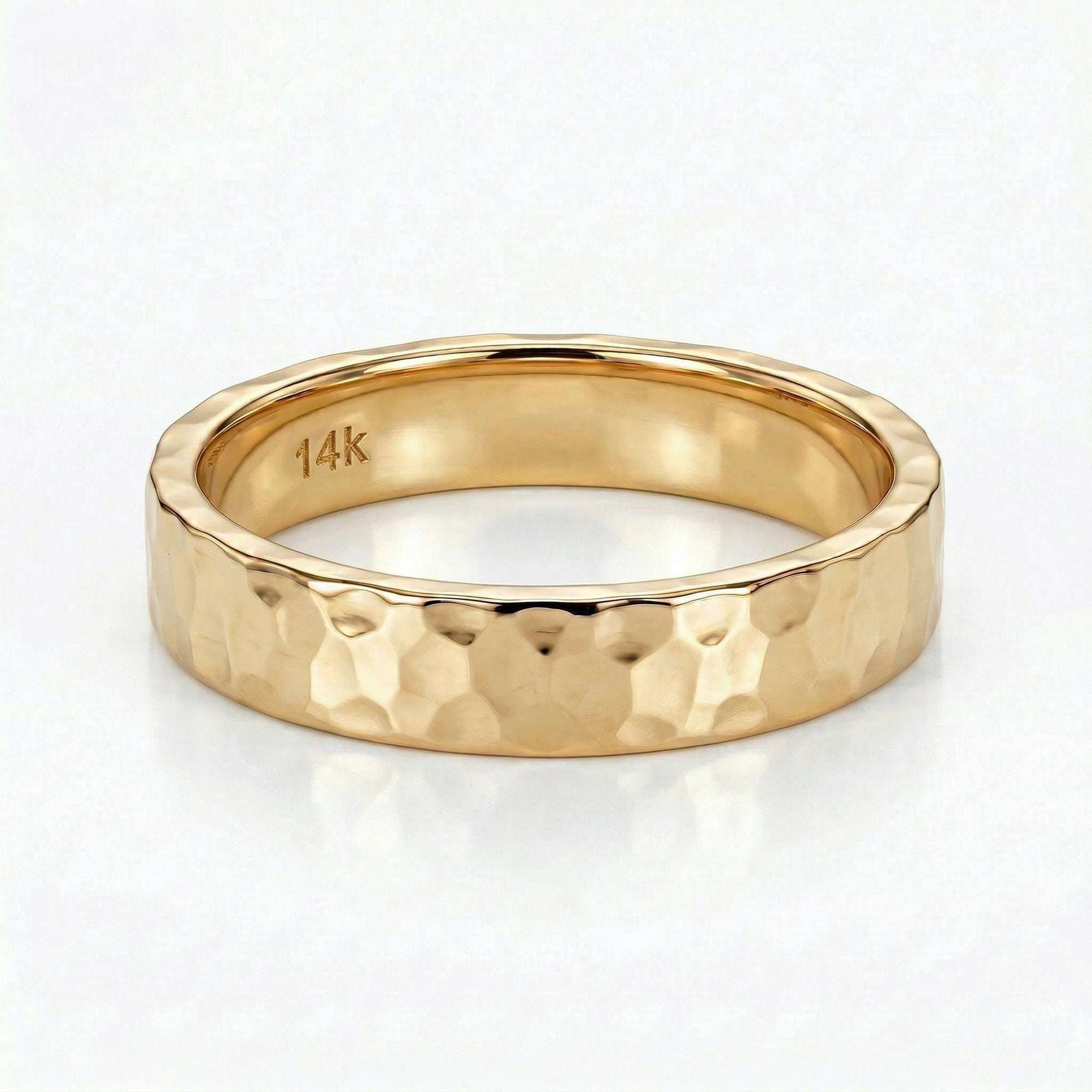 14k Gold Hammered Wedding Band 3mm - Rose Gold, Yellow Gold or White Gold - Melt'm Jewelry