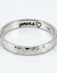 14k Gold Hammered Wedding Band 3mm - Rose Gold, Yellow Gold or White Gold