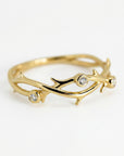 Diamond Twig Wedding Ring 14k Solid