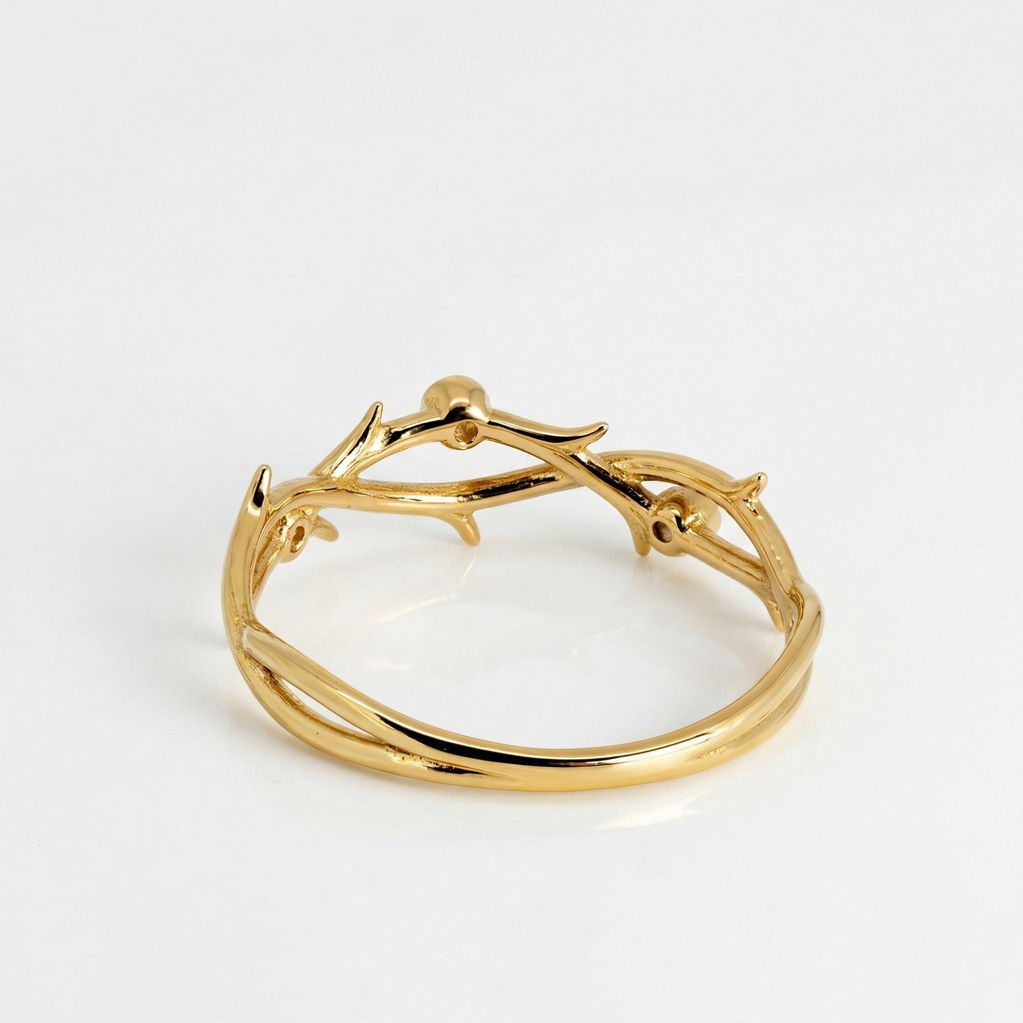Diamond Twig Wedding Ring 14k Solid