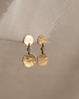 Double Disc Diamond Earrings Dangle
