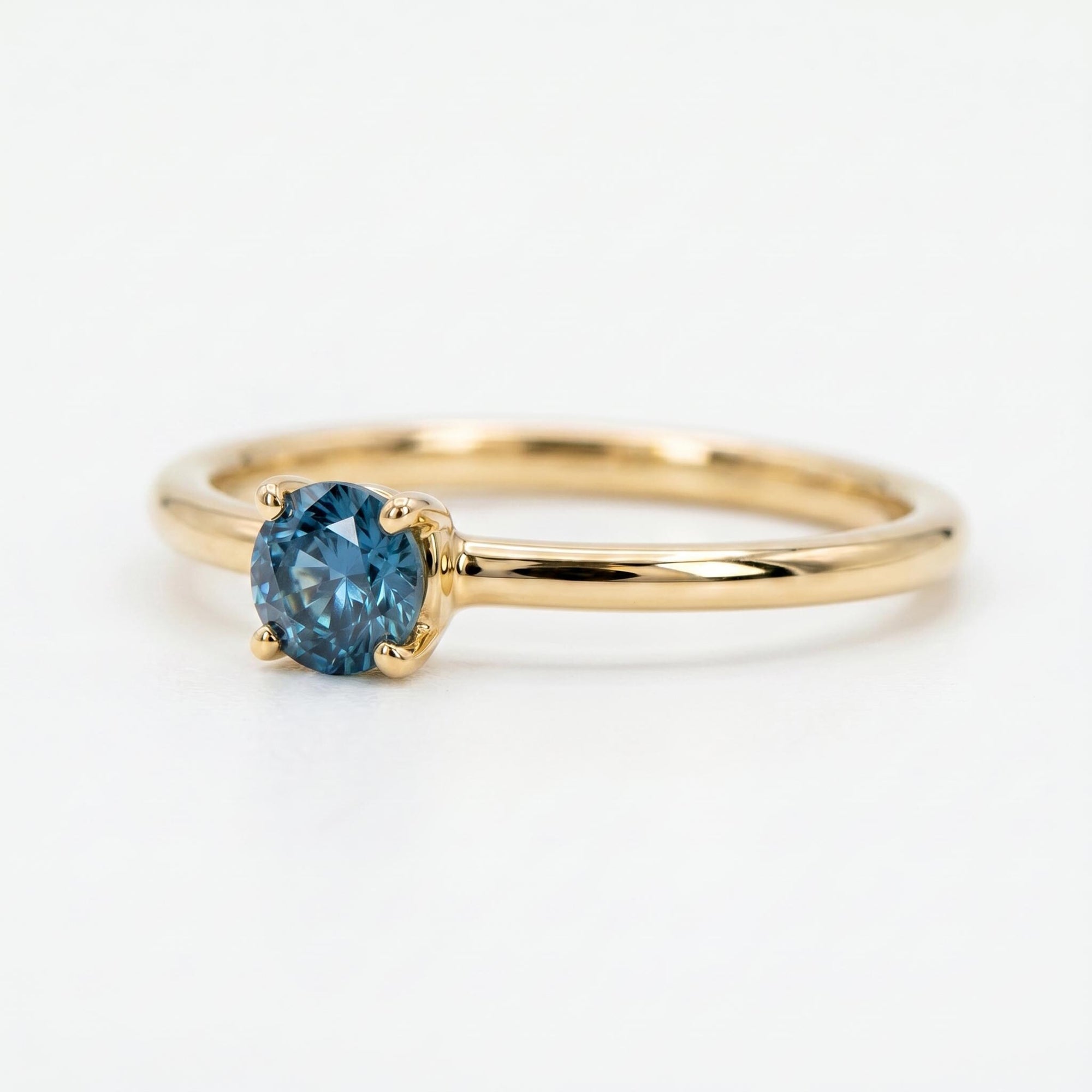 14k Gold Blue Montana Sapphire Ring, September Birthstone Jewelry