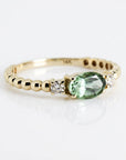 Diamond & Oval Tourmaline Engagement Ring