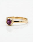 Round Lab Alexandrite Ring 14k Gold Bezel Set, 5mm Alexandrite Ring